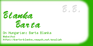 blanka barta business card